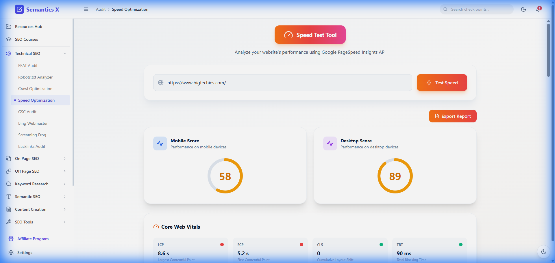 Speedoptimize SemanticsX